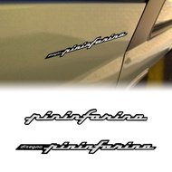 Car Decor 3D Aluminum Pininfarina Disegno Emblem Fender Trunk Rear Decal Sticker For Hyundai Matrix 