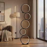 (Floor lamp) new five-ring creative floor lamp adjustable smart living room bedroom modern simple ve