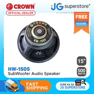 Crown 500W 15" HiFi Professional Series SubWoofer Audio Speaker with 80Hz-2KHz Frequency Response Ma
