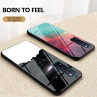Starry Sky Marble Tempered Glass Phone Case Huawei P40 PRO PLUS P30 PRO P40 LITE P20 PRO Mate 30 PRO 20 PRO Luxury Full Body Phone Back Cover