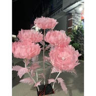 Giant flower pillar with 5 flowers, giant chiffon flower tree