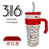 Hellokitty316 แก้วเก็บความร้อน/เย็น แก้วเก็บความร้อนแบบใหม่สำหรับผู้หญิง ความจุขนาดใหญ่ ดีไซน์น่ารัก
