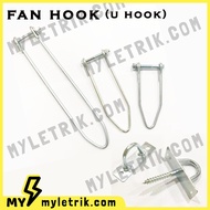 Metal Fan Hook U Hook 2"x4" 2"x6" 2"x8" 2"x10" Ceiling Mount D-Type Screw In / 2 Hole