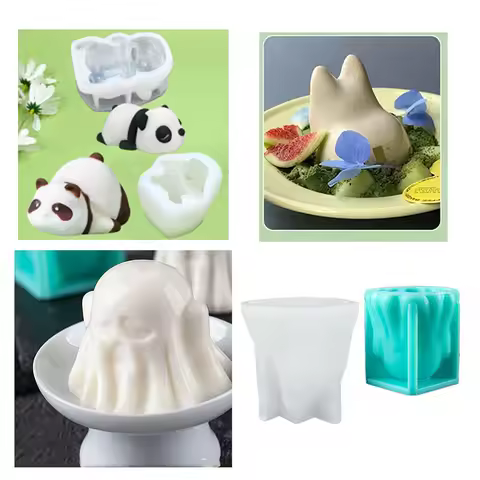 Adorable Cartoon Cat-Shaped Silicone Mold for Milk Pudding Jelly Mousse and Ice Powder Desserts Baki