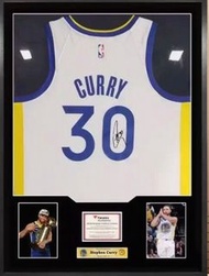 【收藏級】Stephen Curry 親筆簽名 金州勇士球衣裱框｜Fanatics Authentic 認證 #30
