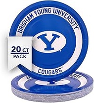 Desert Cactus Brigham Young University Paper Plates BYU Cougars 20 Count 9 inch Round Plates for Tai