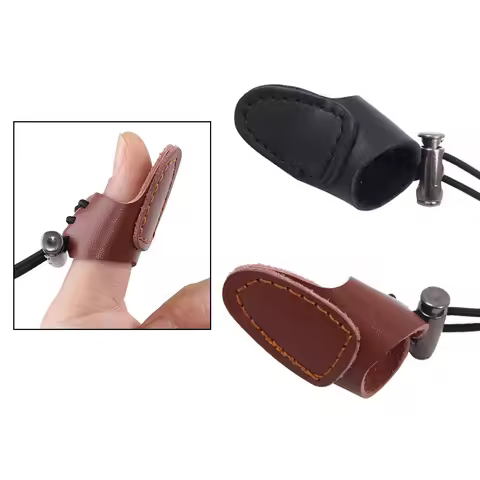 Archery Leather Thumb Ring Archery Finger Protector for Recurve Bow Traditional Bow Finger Tab Guard