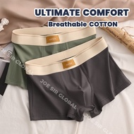 Joe Sir Plain Comfort Cotton Men's Boxer Shorts - Mid-Rise, Loose Fit, Breathable Underwear for Dail