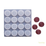 Treeling Wax Seal Stamp Epoxy Resin Mold Silicone Mat Pad for Wax Seal Stamp 16-Cavity