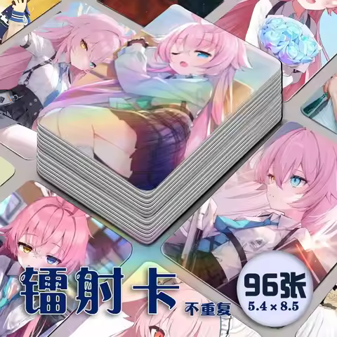 96PCS Blue Archive Anime Laser Card Takanashi Hoshino Cosplay Cartoon Postcard Photo LOMO Card Ornam