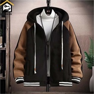 MEN'S OVERSIZED HOODIE SWEATER BLACK COMBINATION MOCHA BASIC HOODIE JUMBO S-6XL