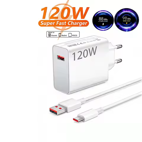 120W Fast USB Charger for Xiaomi 11 12 13 14 Redmi Note 11T 12 12T 13 14 Pro POCO F4 F5 X4 X5 X6 Typ