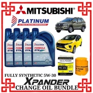 Mitsubishi Xpander Change Oil Bundle, Platinum 5W-30 Fully Synthetic Engine Oil plus OIL Filter