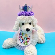 Dog Birthday Party Decorations Dog Happy Birthday Bandana Birthday Flower Crown for Pet Birthday