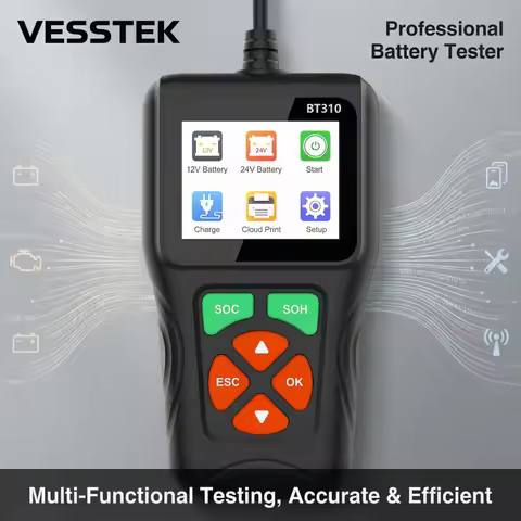 VESSTEK Professional BT310 12V 24V Car Battery Tester Automotive Diagnostic Analyzer AGM EFB GEL Bat