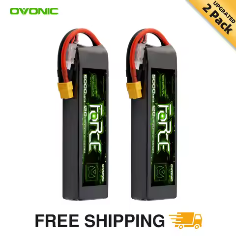OVONIC 3S LiPo Battery 11.1V 5000mAh 120C with XT60 and TRA Plug Perfect Match RC Car RC Truck Airpl