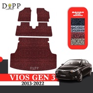 Vios Gen 3 Car Mat Car Mat/ Toyota Vios 2013-2022 Vermicellimie Premium Material