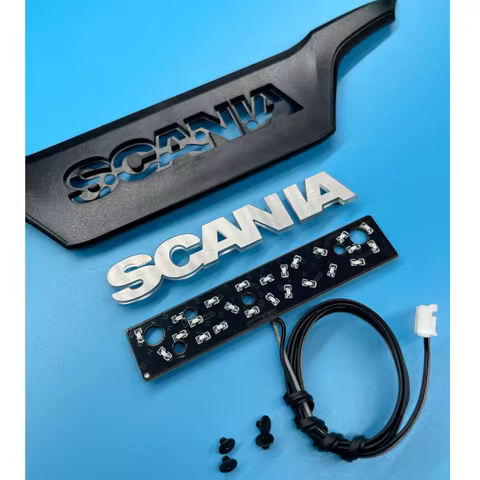 Metal Luminous Scania Logo Light for Tamiya 1/14 RC Truck Scania 770s 1:14 Tractor Tipper Upgrade Pa