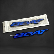 2PCS EMBLEM KACA BEAT / STICKER ACRILYC WARNA PERAK EMAS MERAH BIRU 3D 3 DIMENSI TIMBUL AKSESORIS DE