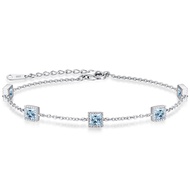 CDE 925 Sterling Silver Birthstone Bracelets for Women, Dainty Women Charm Link Bracelet Adjustable,