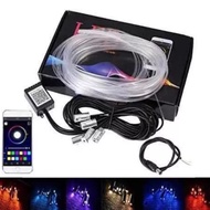 Car Interior Atmosphere Light Lamp RGB 6 in 1 Car RGB LED APP Bluetooth Control 7 colors 8M Fiber