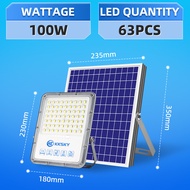 KKSKY ไฟโซล่าเซลล์ 100w 200w 300w เปลือกโลหะอลูมิเนียม Outdoor Solar Light IP67 โซล่าเซลล์ wแท้ สว่า