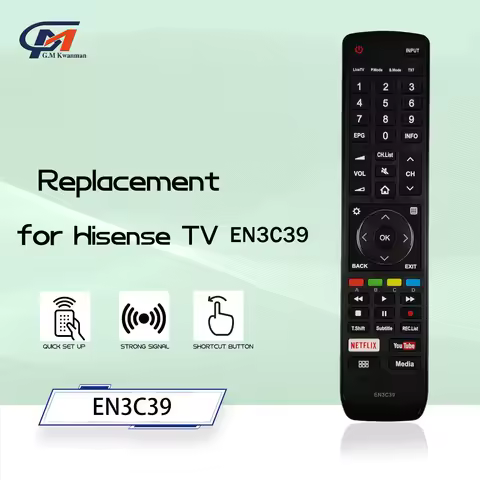 EN3C39 Remote Control fit for Hisense TV 55N8700UW 65N8700UWG 50M7030UW 55M7030UWG 75N9700UWG ENC3C3