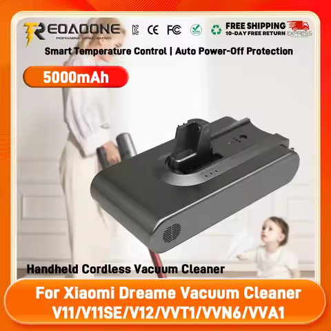Original Handheld Vacuum Cleaner Battery Pack Replacement for Dreame 25.2V 5000mAh V11 V11SE V12 VVT