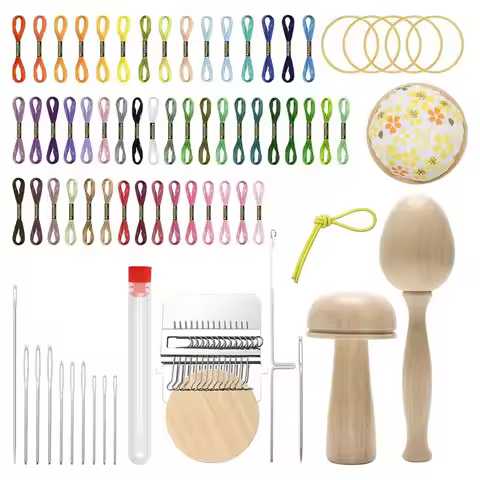 【CHRISTMAS 】Darning Egg Mushroom For Sock Repair Kit Includes 14 Hooks Small Weave Darner Loom 9 Lar