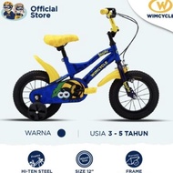 Readyy!!! Sepeda Anak Wimcycle Bugsy Boys 12 Inch Warna Biru Dengan