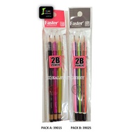 FASTER 2B PENCIL WITH CAP (SET OF 3/PACK)  WP-F-3901S-3/3902S-3 PER PACK