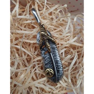 Takahashi Goro’s Style Original Stainless Steel with 24K Gold Plated Claw Feather Pendant