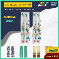 #LBH1 C1B-C67 Modern Langsir Curtain Semi Blackout Langsir Pintu Langsir Corak Tingkap Door Curtain 