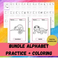 ALPHABET PRACTICE , ABC, WRITING, TRACING & COLORING | LATIHAN MENULIS & MEWARNA ALPHABET /ABC