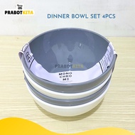 4-Piece Monochrome Diner Bowl Set - TP Aesthetic Vegetable Soup Cutlery Bowl/