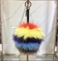 Fendi 紅黃藍狐狸毛球掛件