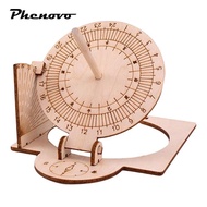 [Phenovo] Equatorial Sundial Clock DIY Wooden Scientific Model Easily Install Durable