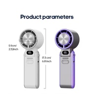 HandFan 3600mAh Mini Turbo Fan, 100-Speed Rechargeable Pocket Fan with Display, 9000RPM Power