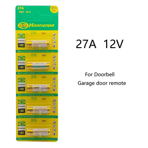 5PCS Dry Battery 27A 12V Alkaline Batteries A27 27A G27A MN27 MS27 GP27 V27GA for Doorbell,Garage Do