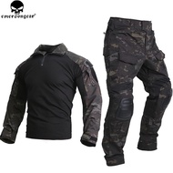 EmersonGear Tactical G3 Style Battle Set Camouflage Long Sleeve T-shirt+Pants (W/ Knee Pads)