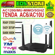 Tenda AC6 AC10U AC1200 1200Mbps 5Ghz 2.4Ghz Dual Band Wireless WiFi Extender Repeater AP Mode Smart 