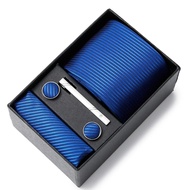 Newest design  Tie Handkerchief Cufflink Set Necktie Box Wedding Accessories Striped Performance