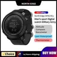 North Edge นาฬิกาทหารสมาร์ทวอท์ชผู้ชาย, เข็มทิศเครื่องวัดความสูงบารอมิเตอร์นับก้าว smartwatch Digital กันน้ำ50เมตร