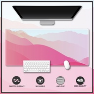 Large Gaming Mouse Pad Thickened Large Size Computer Mouse Pad Pink Gradient Desk Mat Natural Rubber Table Mats One Piece Mousepad