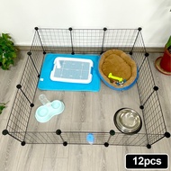 【Free Assembly】Dog Fence 35*35CM DIY Pet Fence Cat Rabbit Fence Pet Metal Wire Kennel