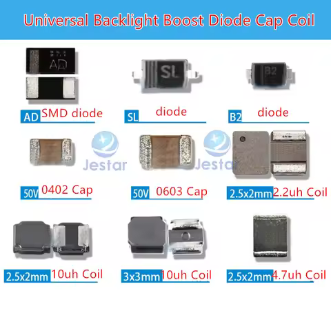10pcs/lot Universal Backlight charging Boost diode AD B2 B1 SL Coil 2.2uh/4.7uh/10uh 2x2.5 3x3 Cap 5