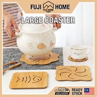 🏠READY STOCK🏠Cute Coaster Kitchen Fibre Wood Place Mat Anti-heat Coaster Hot Pot Table Place Mat Coa