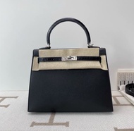 Hermes Kelly 25 Touch 鱷魚 黑銀🐊✨