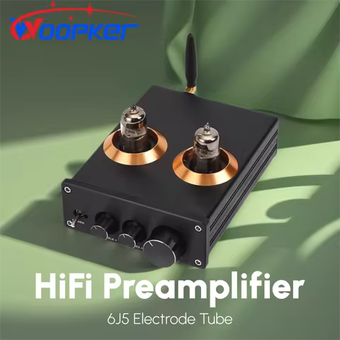 Woopker HiFi Audio Preamplifier 6J5 Support BT5.0 RCA Interface Vacuum Tube Amplifier Suitable for S