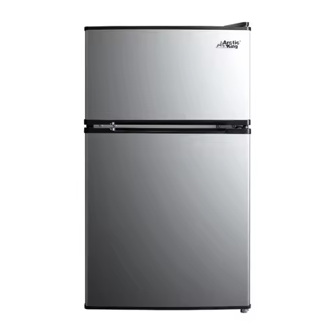 E-Star high quality, large capacity Arctic King 3.2 Cu ft Two Door Mini Fridge with Freezer Stainles